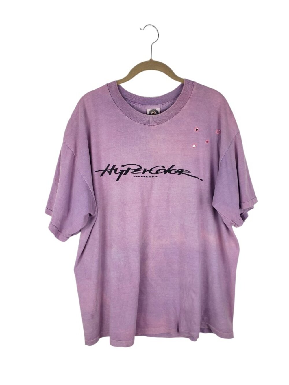 Hypercolor Generra Vintage 90s Color Changing T-Shirt Faded Flawed Mens Large